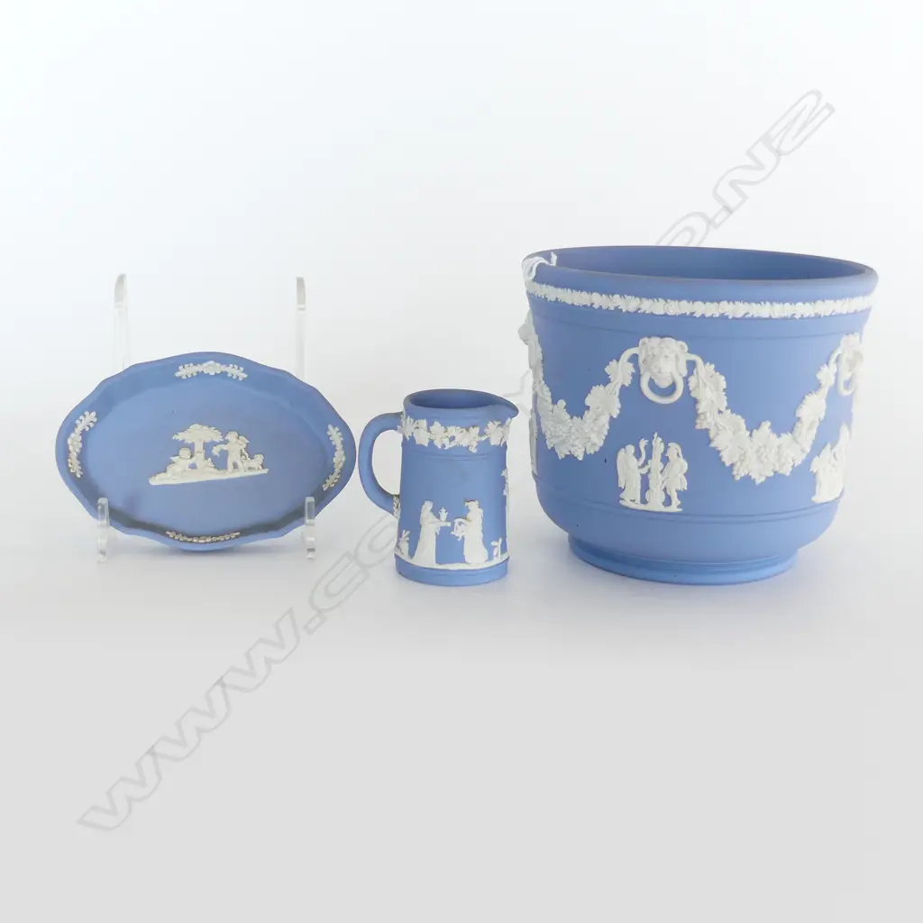 3PCS BLUE JASPER WEDGWOOD CHINA Image 1++