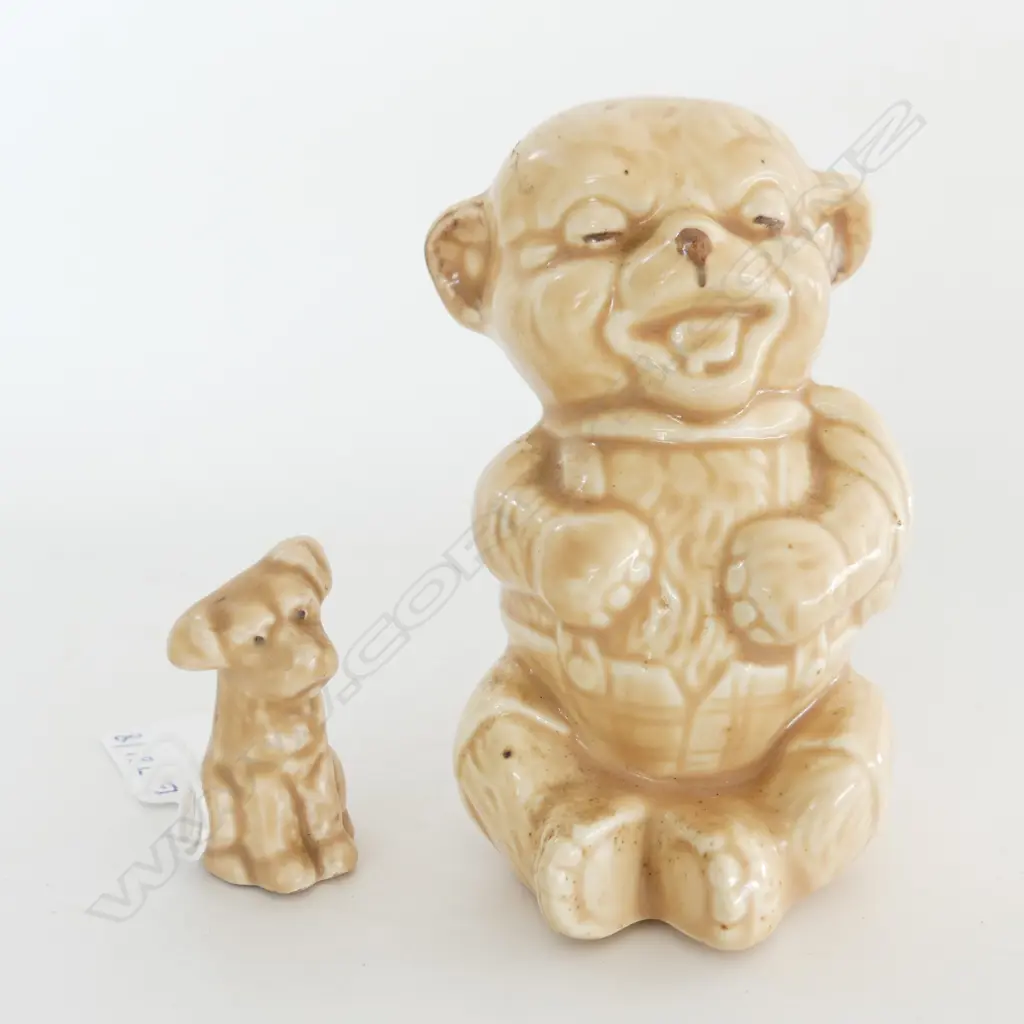 SYLVAC LAUGHING BEAR & SMALL TERRIER DOG, H.45 & 100mm Image 1++