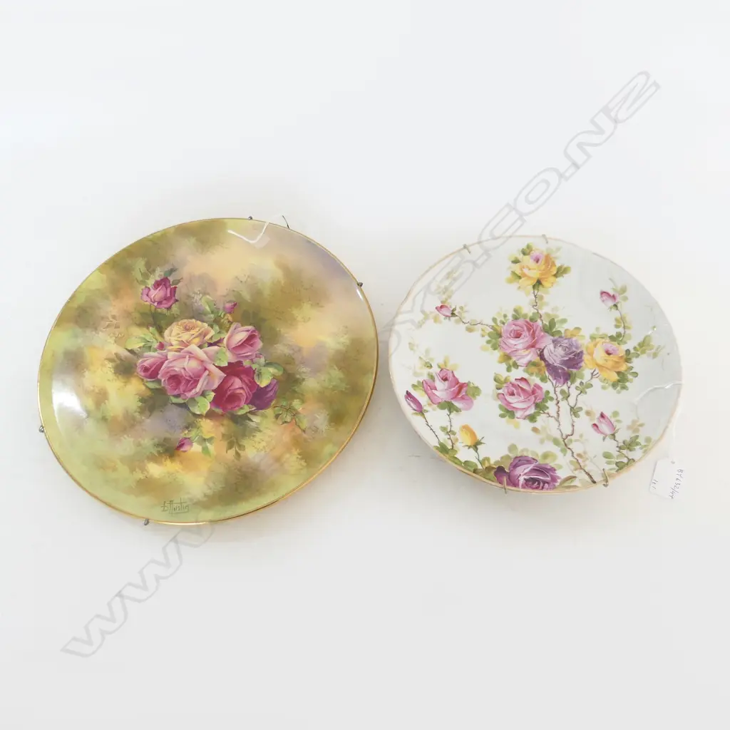 R/WINTON SIGNED FLORAL PLATE & FRENCH FLORAL PLATE Image 1++