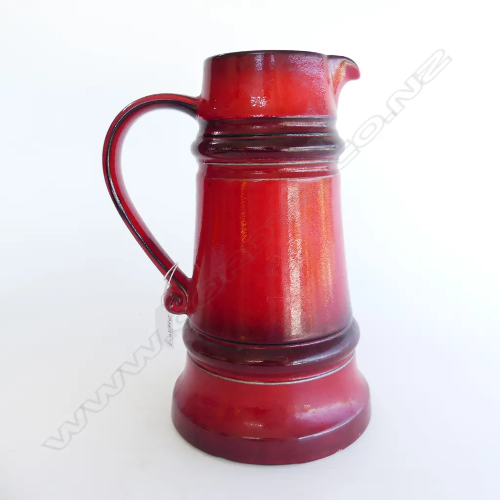 LRG GERMAN JASBA WARE JUG, BURNT ORANGE, H.285mm Image 1++
