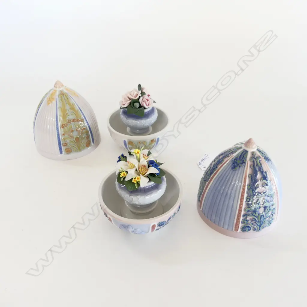 2 LLADRO 'SUMMER EGGS' #6292 #6293 H.125mm, BOTH w. BOX Image 1++