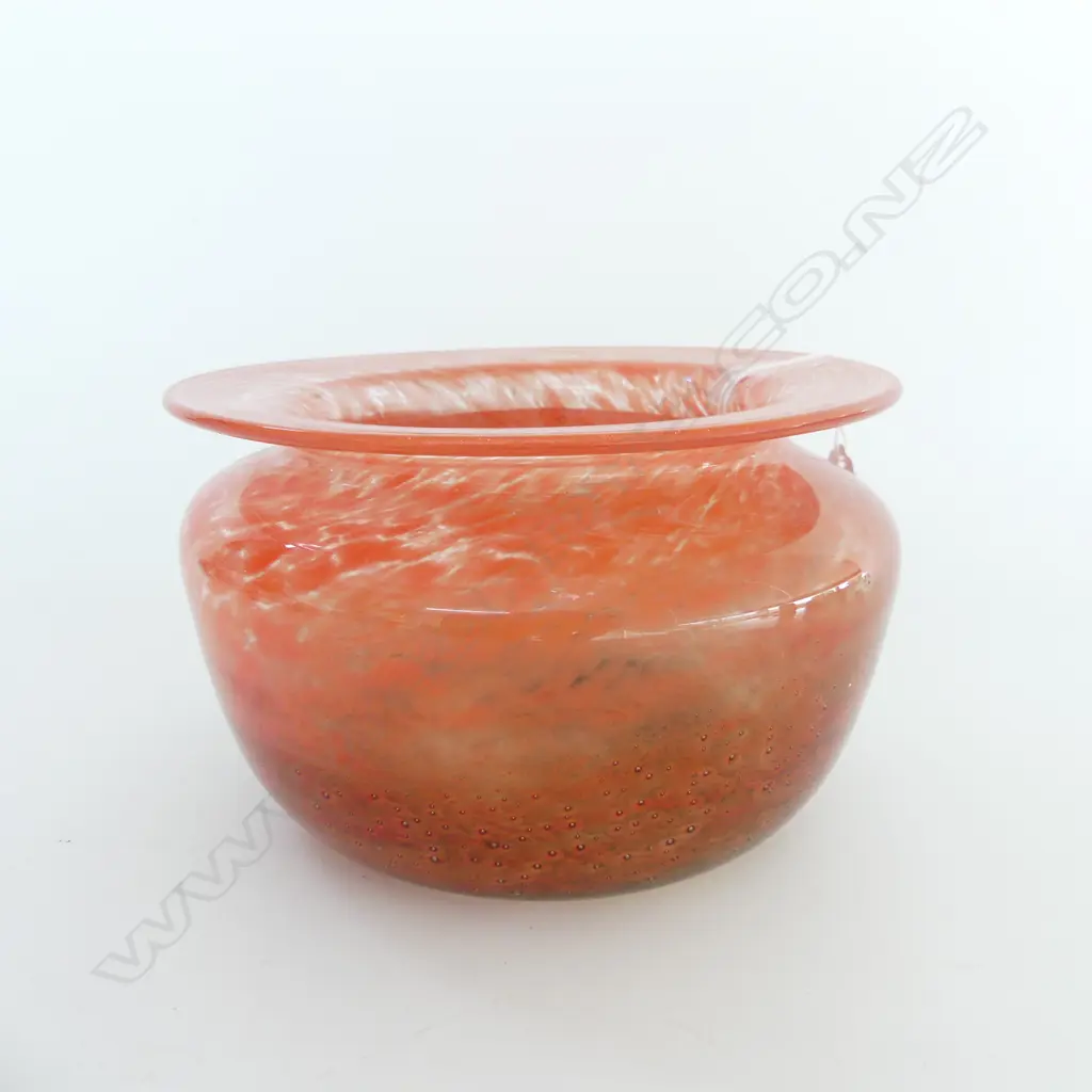 1960’S EKENAS SWEDEN ART GLASS BOWL SIGNED BY ARTIST J.O.LAKE, Dia.150mm Image 1++