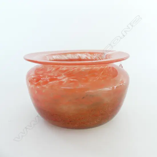 1960’S EKENAS SWEDEN ART GLASS BOWL SIGNED BY ARTIST J.O.LAKE, Dia.150mm