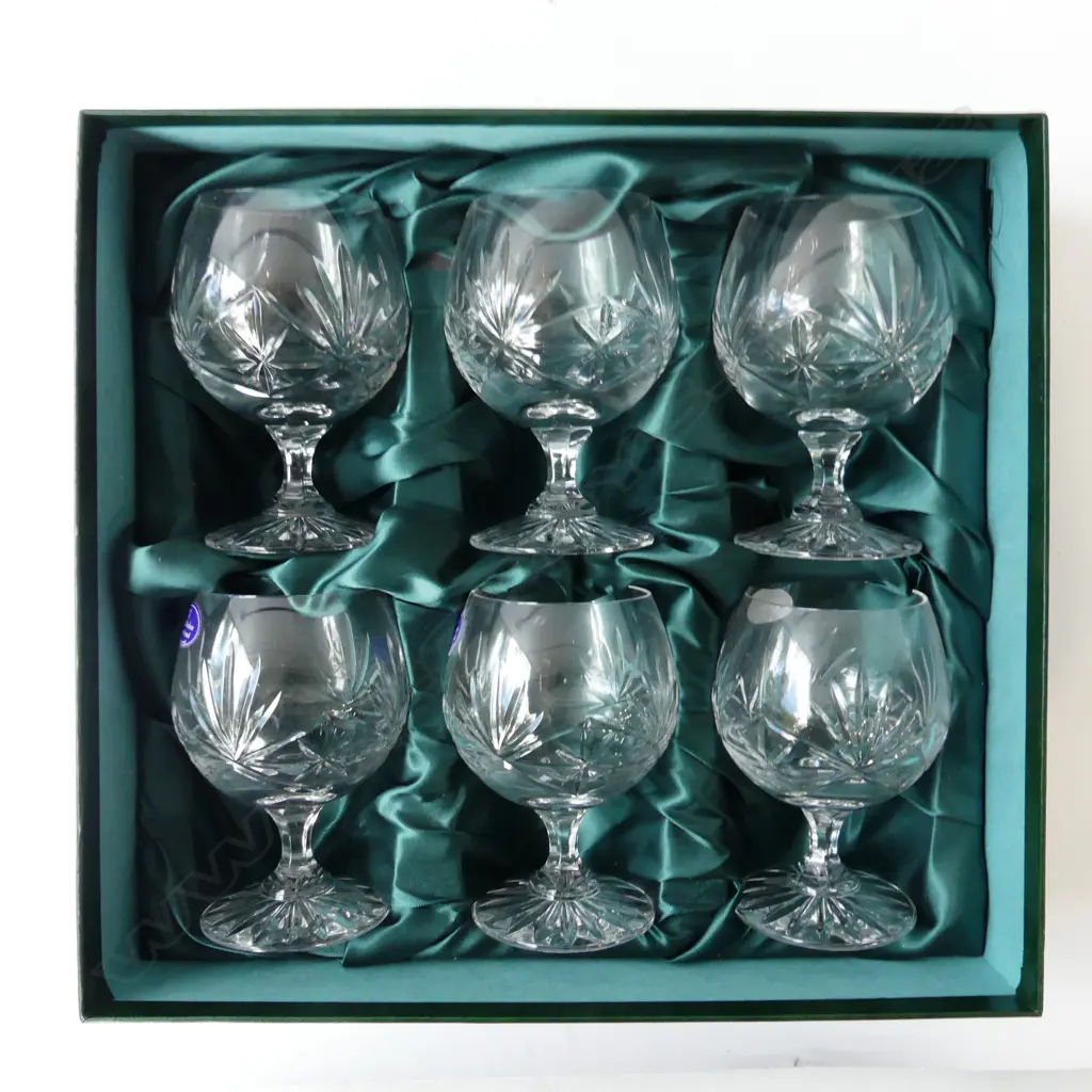 BOXED SET OF 6 R/DOULTON CRYSTAL BRANDY GLASSES Image 1++