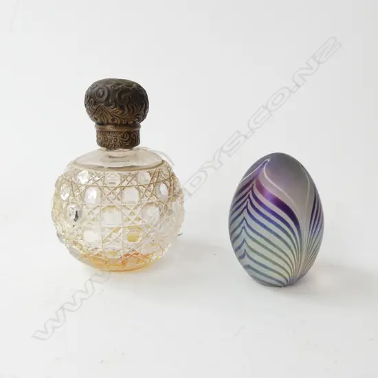 S/S TOPPED DRESSING TABLE BOTTLE H130MM & IRIDESENT PAPER WIEGHT