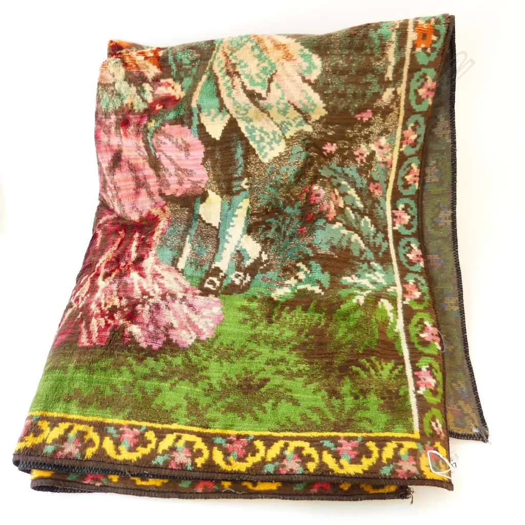 LGE CLASSICAL MACHINE WOVEN HANGING 19THC FIGURES & CASTLE 1200 X 1750mm Image 1++