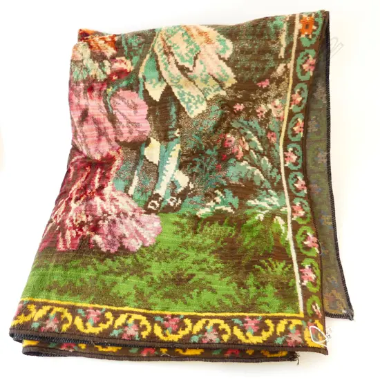 LGE CLASSICAL MACHINE WOVEN HANGING 19THC FIGURES & CASTLE 1200 X 1750mm