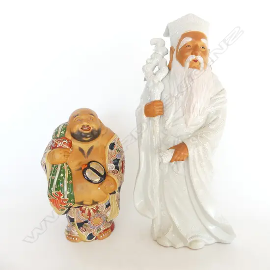 2 JAPANESE CERAMIC FIGURES H.490 / 290mm