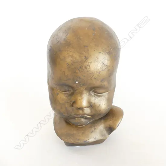 GILDED PASTER HEAD OF BABY H.200mm