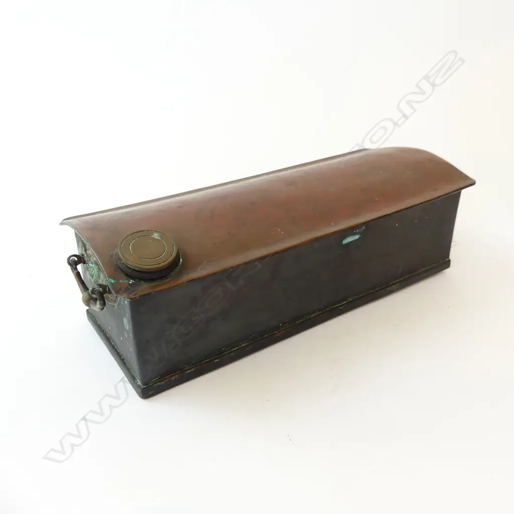 VINTAGE COPPER BED/FOOT WARMER L300MM Image 1++