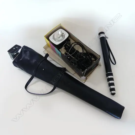 ACCURA 5 SEC UNI POD, CASED MANON TRIPOD, BOXED SYLVANIA SUN GUN II 