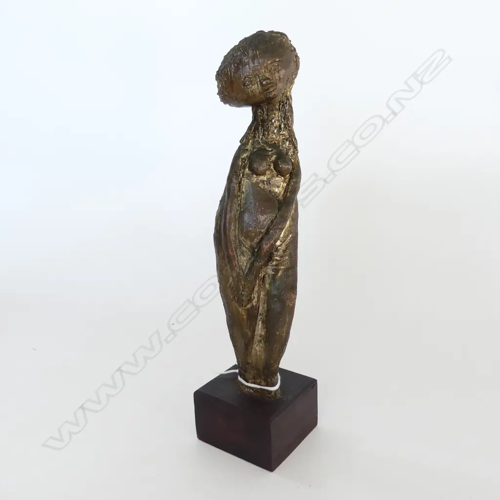 BRONZED RESIN ABSTRACT FEMALE NUDE FIGURE H.265mm Image 1++