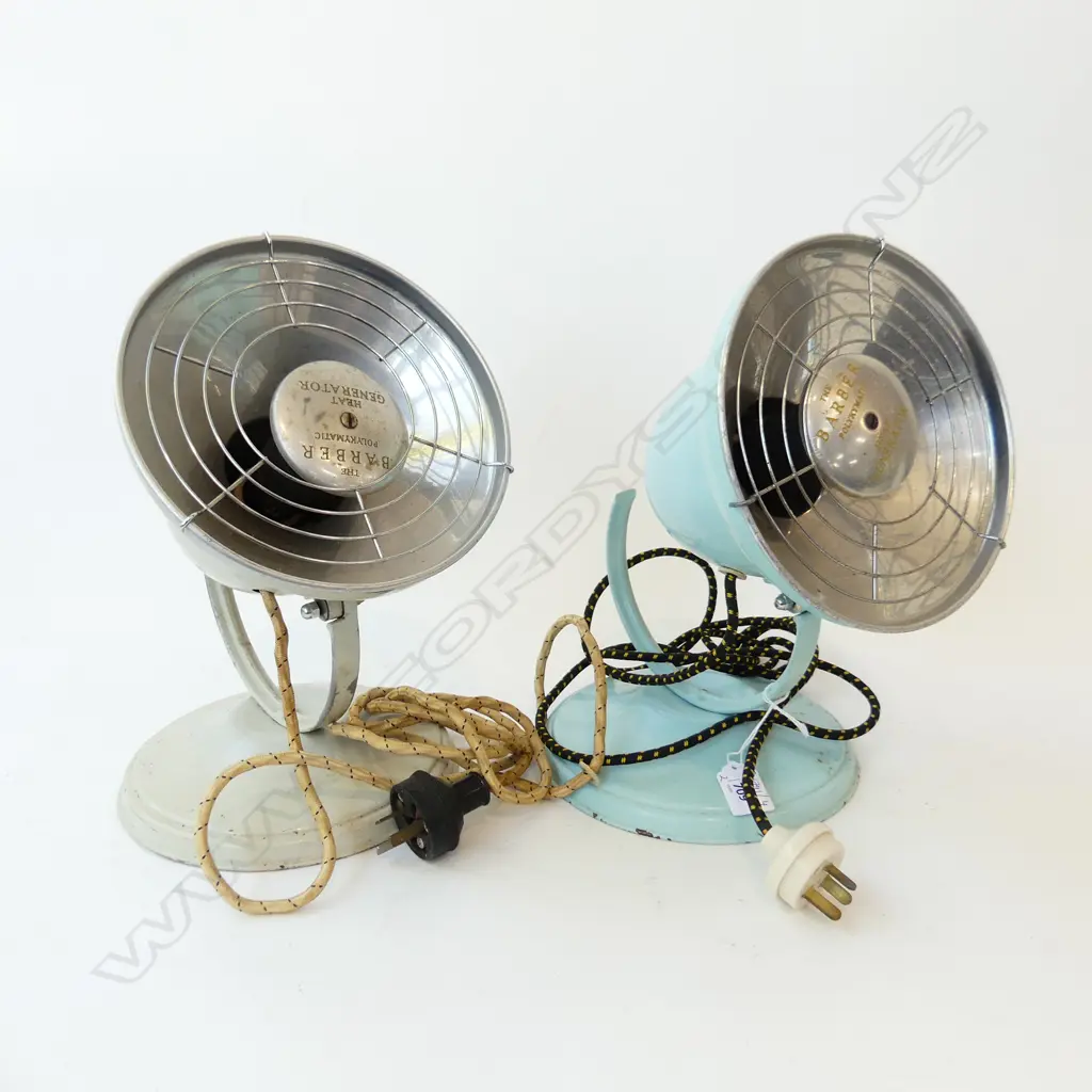 2 VINTAGE BARBER POLYKYMATIC HEAT GENERATORS H.210mm Image 1++