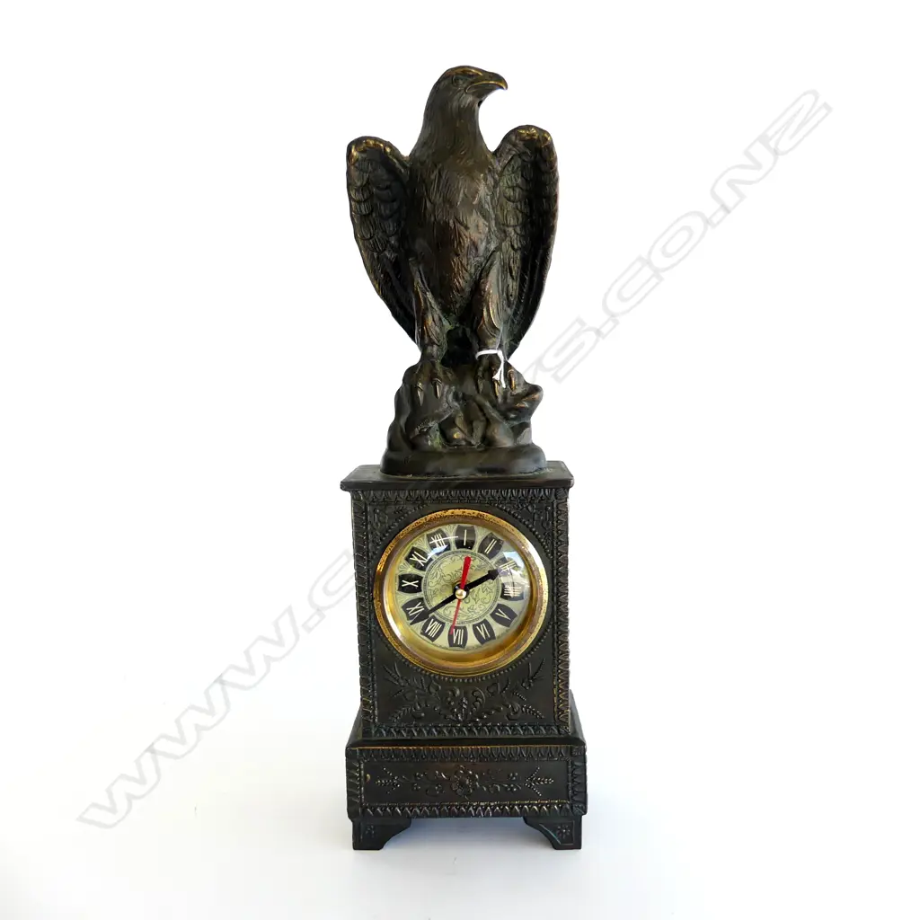 VINTAGE ITALIAN CAST EAGLE TOPPED CLOCK, RUNNING, H.420mm Image 1++