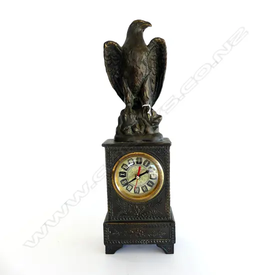 VINTAGE ITALIAN CAST EAGLE TOPPED CLOCK, RUNNING, H.420mm