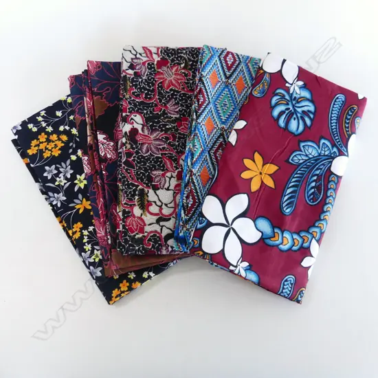 5 NEW INDONESIAN BATIK COTTON SARONGS 1000 X 1700MM