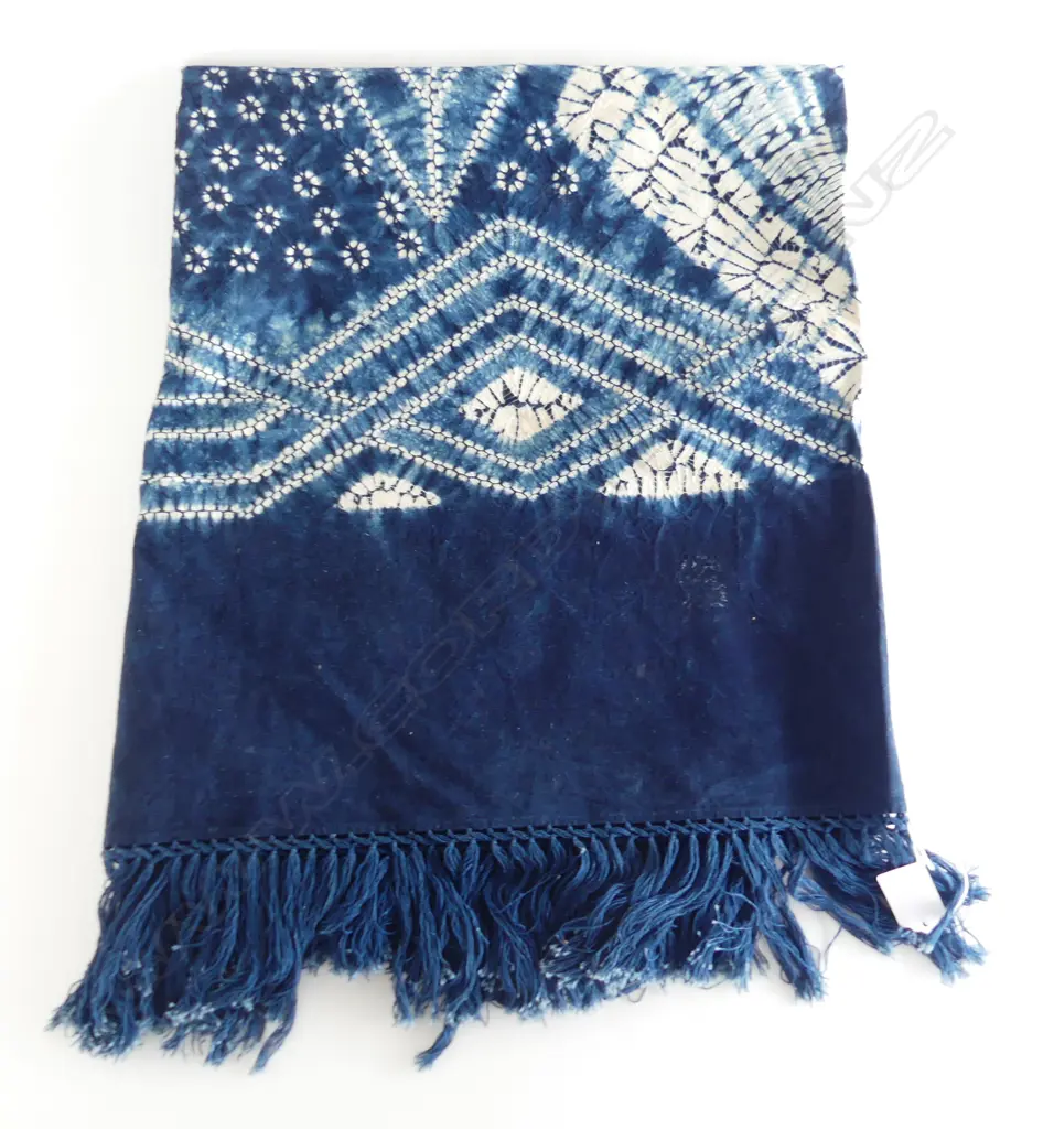 LARGE SINGLE PANEL GENUINE INDIGO SHIBORI 1440 X 1950MM Image 1++