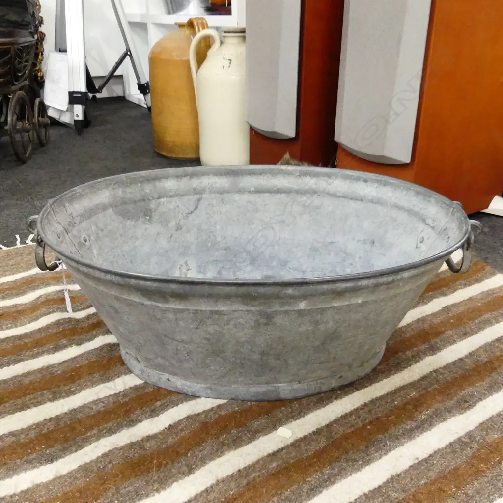 GALVANIZED METAL WASH TUB 600x420x215mm Image 1++