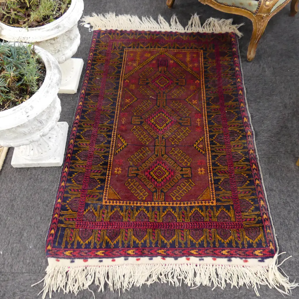 HAND KNOTTED ALL WOOL RUG 1300x880mm Image 1++