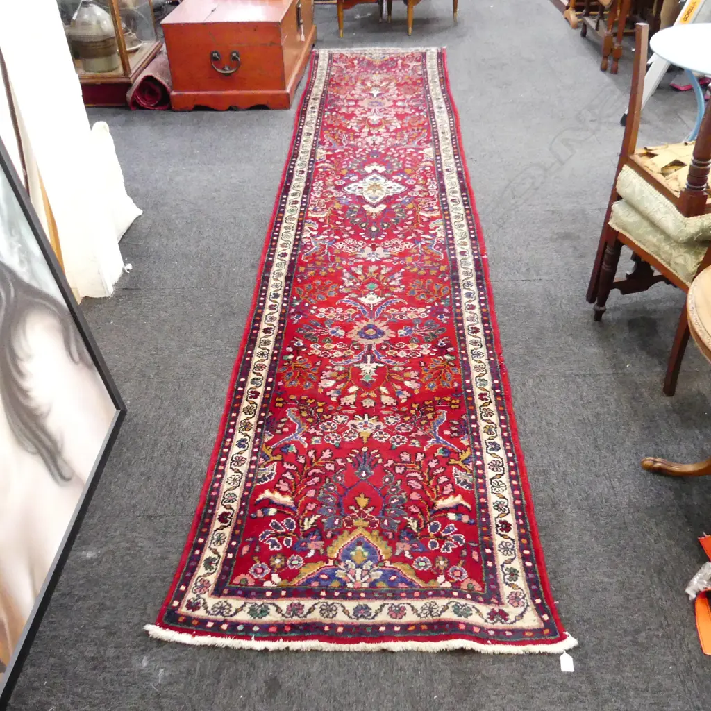 HAND KNOTTED WOOL PILE RUNNER 4050x840mm Image 1++