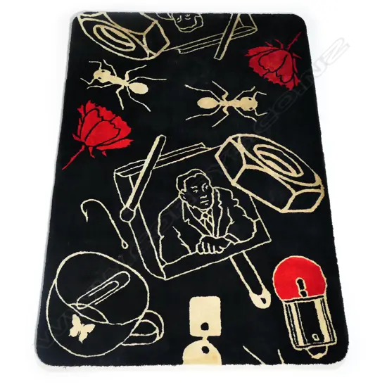 RICHARD KILLEEN, HAND-TUFTED DILANA 'RED ROSE' WOOLEN RUG, 1800 x 1250mm