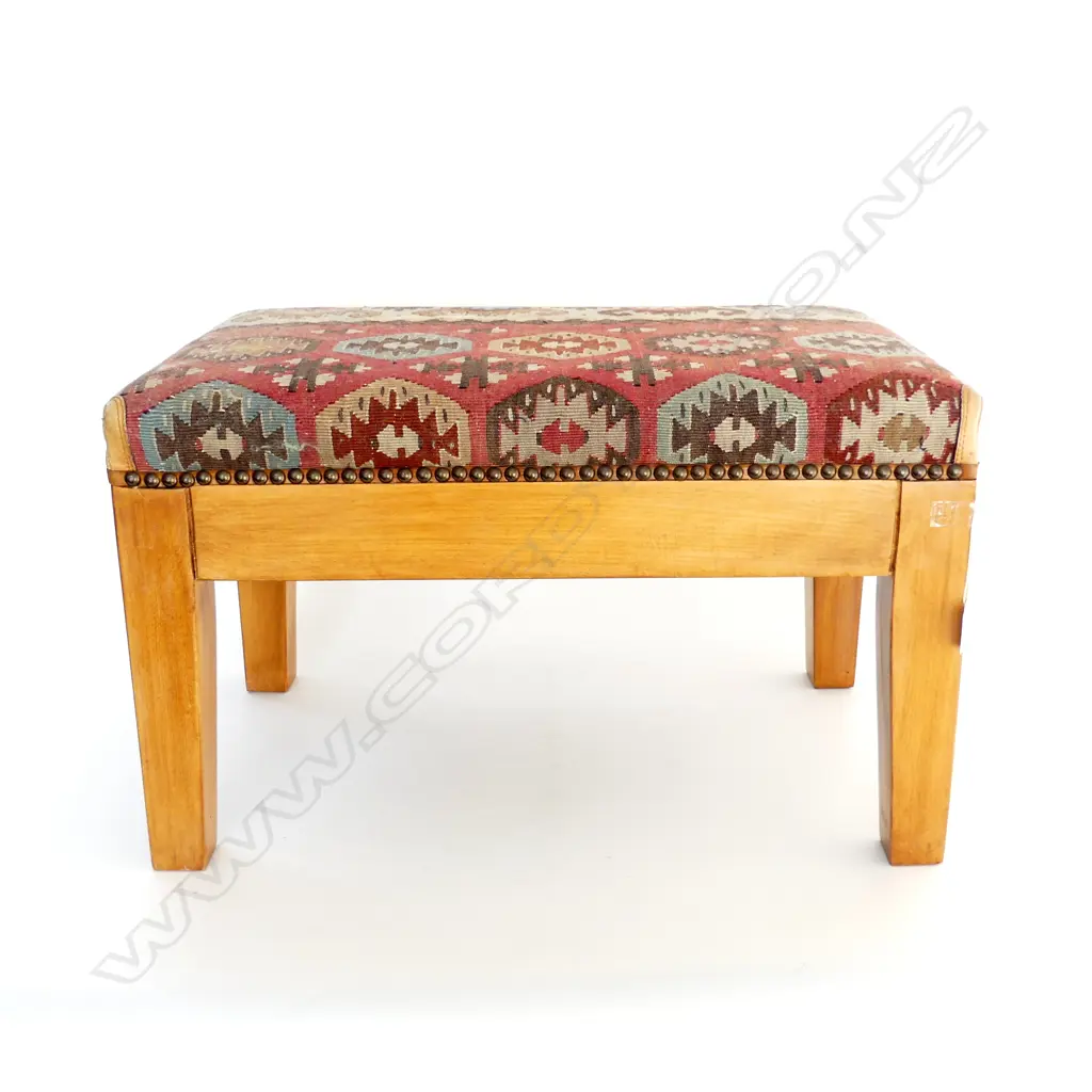 KELIM FOOTSTOOL - TEAR IN FABRIC 600x350x370mm Image 1++