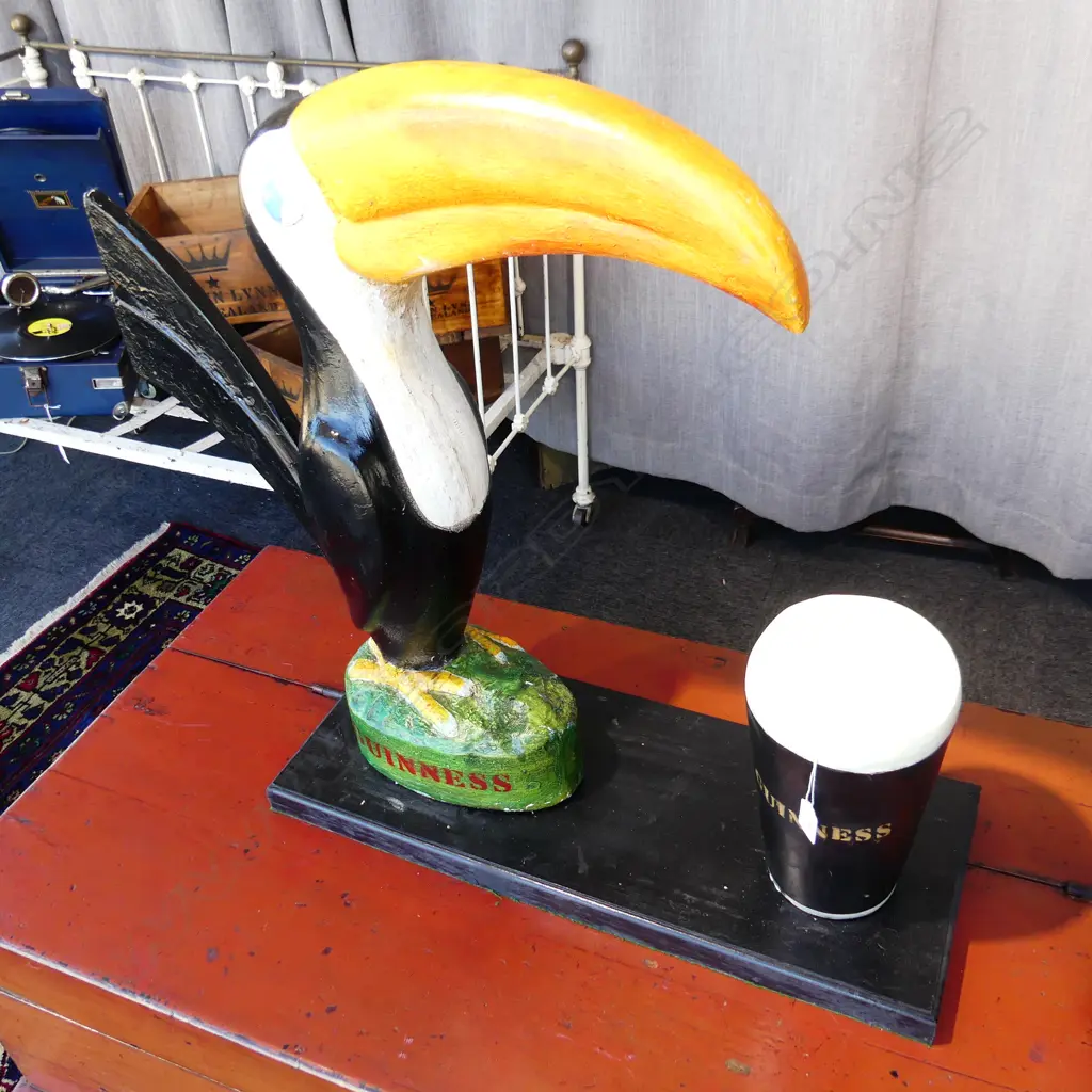 PAINTED FIBREGLASS GUINNESS BEER ADVERTISING MODEL H.730mm Image 1++