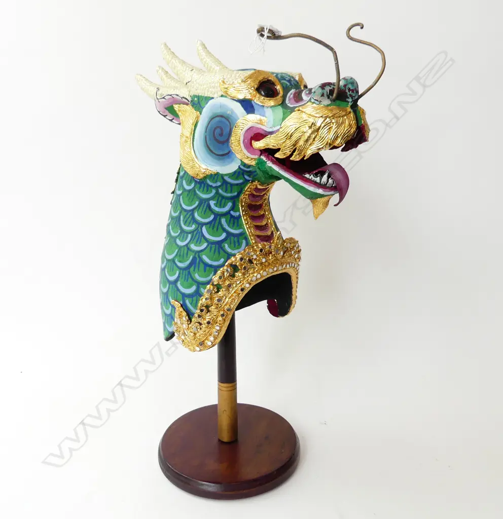 ORIENTAL DRAGON HEADDRESS ON STAND H550MM Image 1++