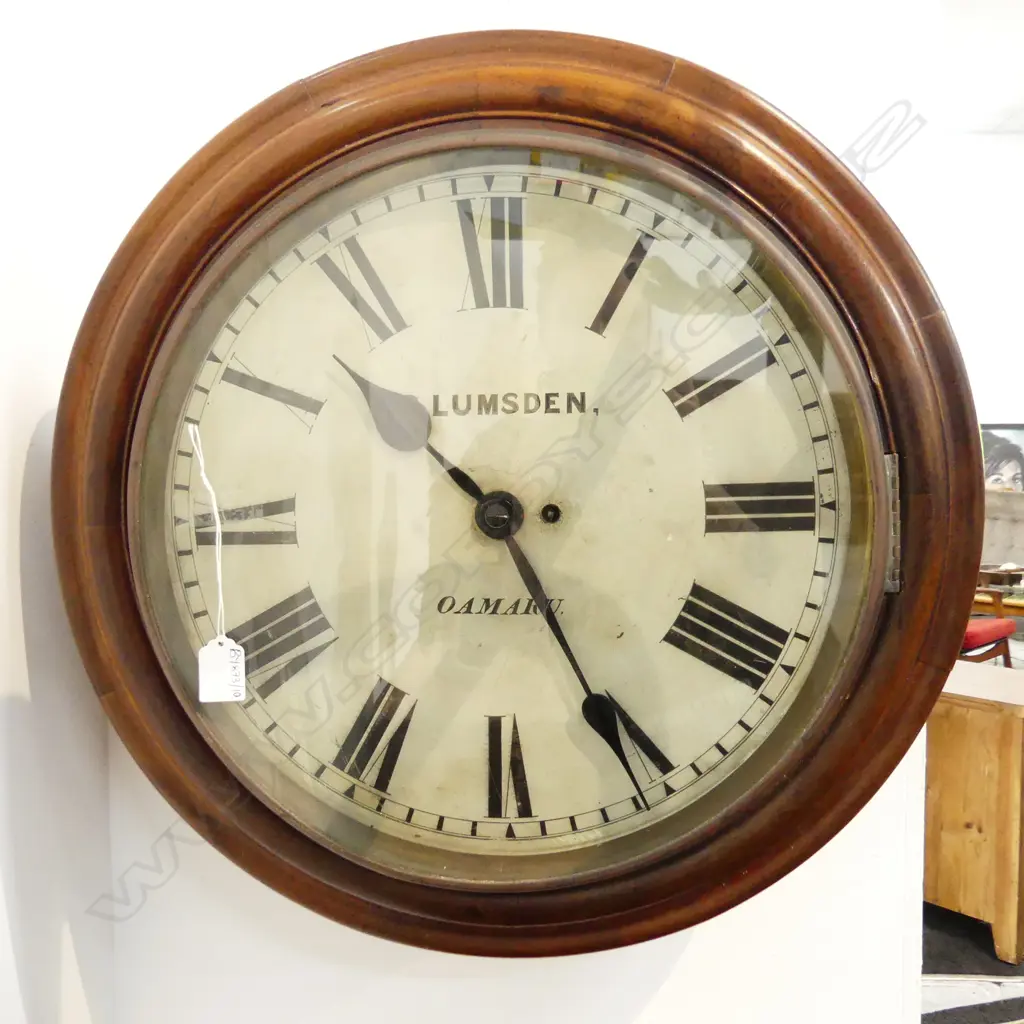 LG VICTORIAN WALL CLOCK (WORKING) R. LUMSDEN OAMARU 550mm dia Image 1++