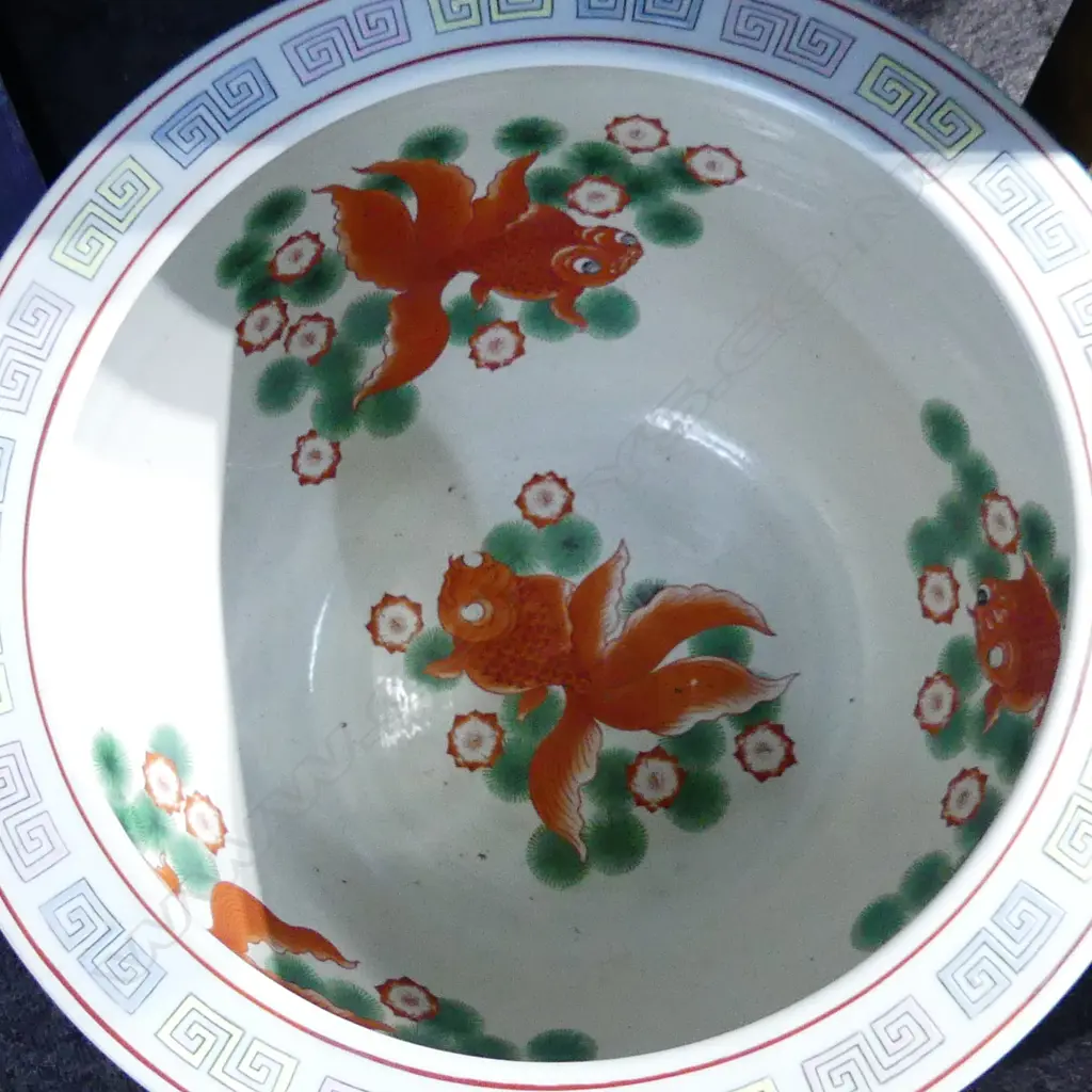 PR CHINESE FAMILLE ROSE FISH BOWLS w. CH'IEN LUNG MARK H.340mm 420mm dia Image 1++
