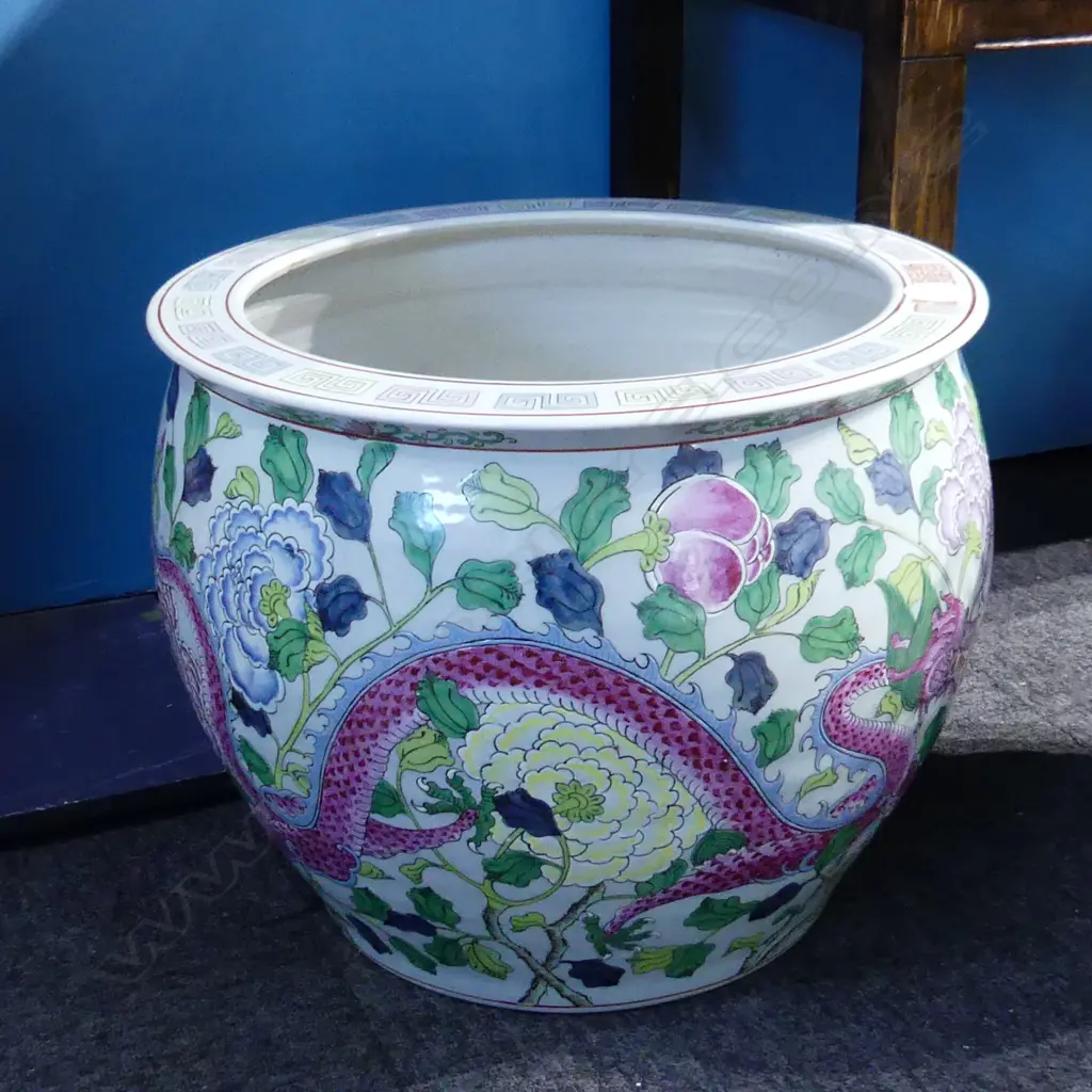 PR CHINESE FAMILLE ROSE FISH BOWLS w. CH'IEN LUNG MARK H.340mm 420mm dia Image 1++