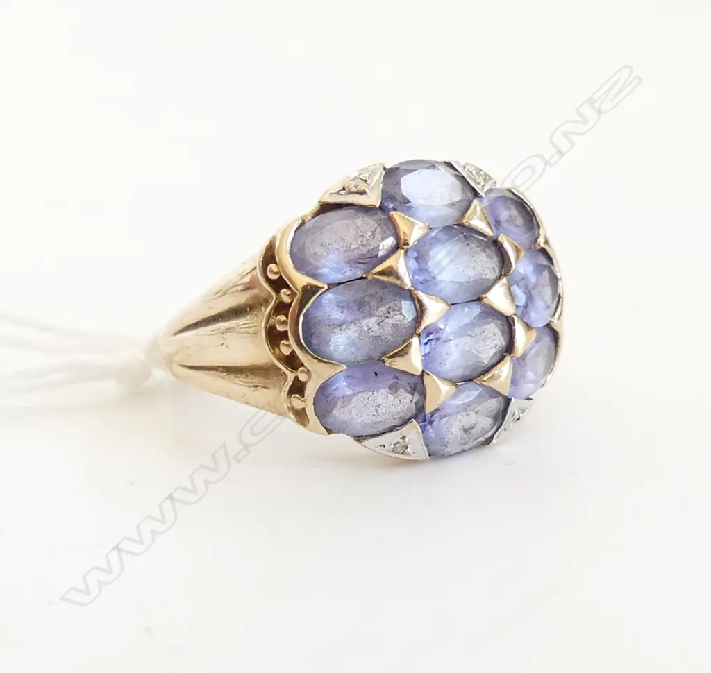 10CT BLUE STONE RING 4.6 GRAMS SIZE O POSSIBLE TANZANITE ? Image 1++