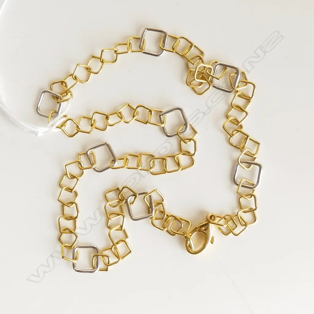 9CT YELLOW & WHITE GOLD NECKLACE 10.62gms  42CM Image 1++