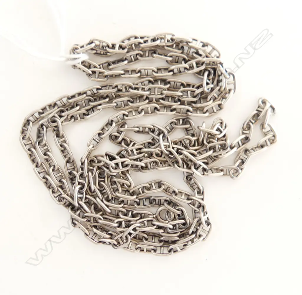 2 SILVER CAPSTAN LINK NECK CHAINS L's.640 & 600mm 34gms Image 1++