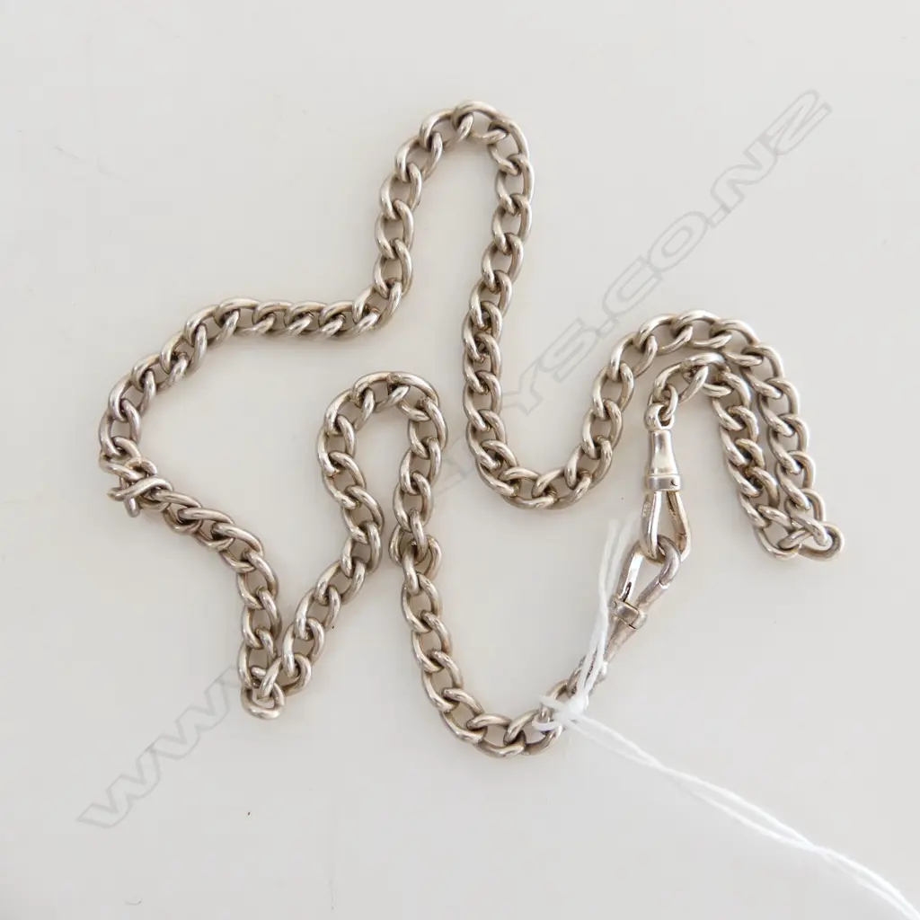 SILVER CURB LINK NECK CHAIN L.420mm 30gms Image 1++