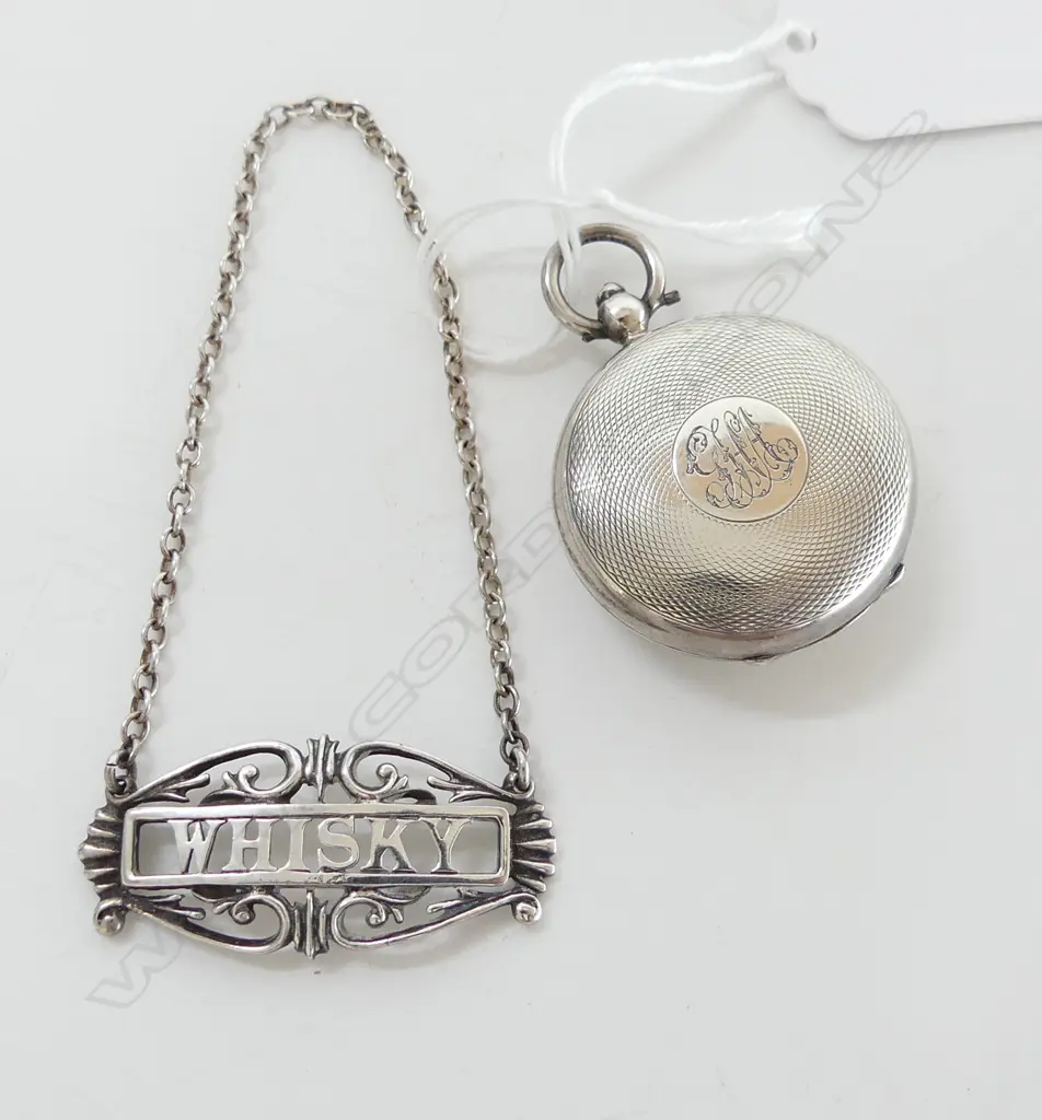 S/SILVER SOV CASE & S/SILVER WHISKEY BOTTLE LABLE  TOTAL WIEGHT 39GRMS Image 1++