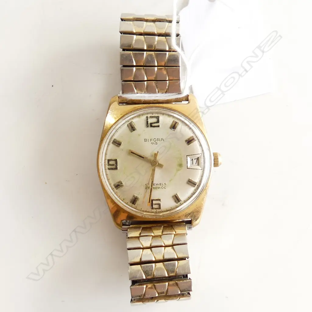 1970'S BIFORA  115 AUTOMATIC 17 JEWEL GENT'S WRISTWATCH GOLD PLATE running  Image 1++