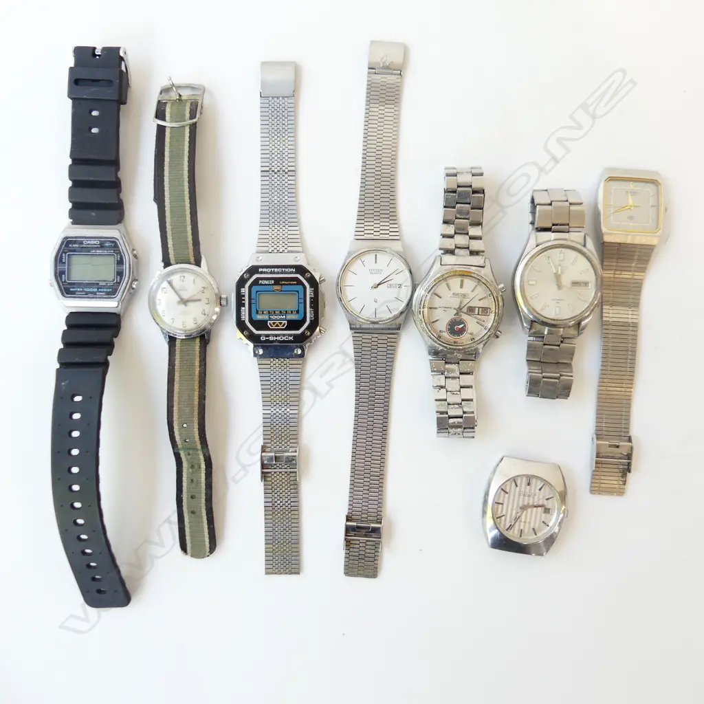 8 ASST. WRIST WATCHES; CASIO, CITIZEN, SEIKO ETC Image 1++