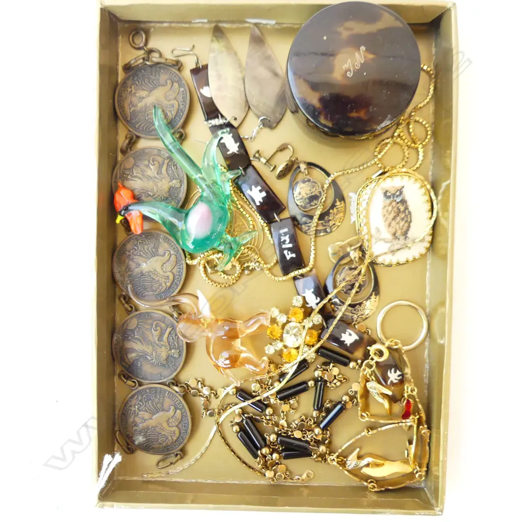 ASST. COSTUME JEWELLERY INCL. COIN BRACELET ETC Image 1++