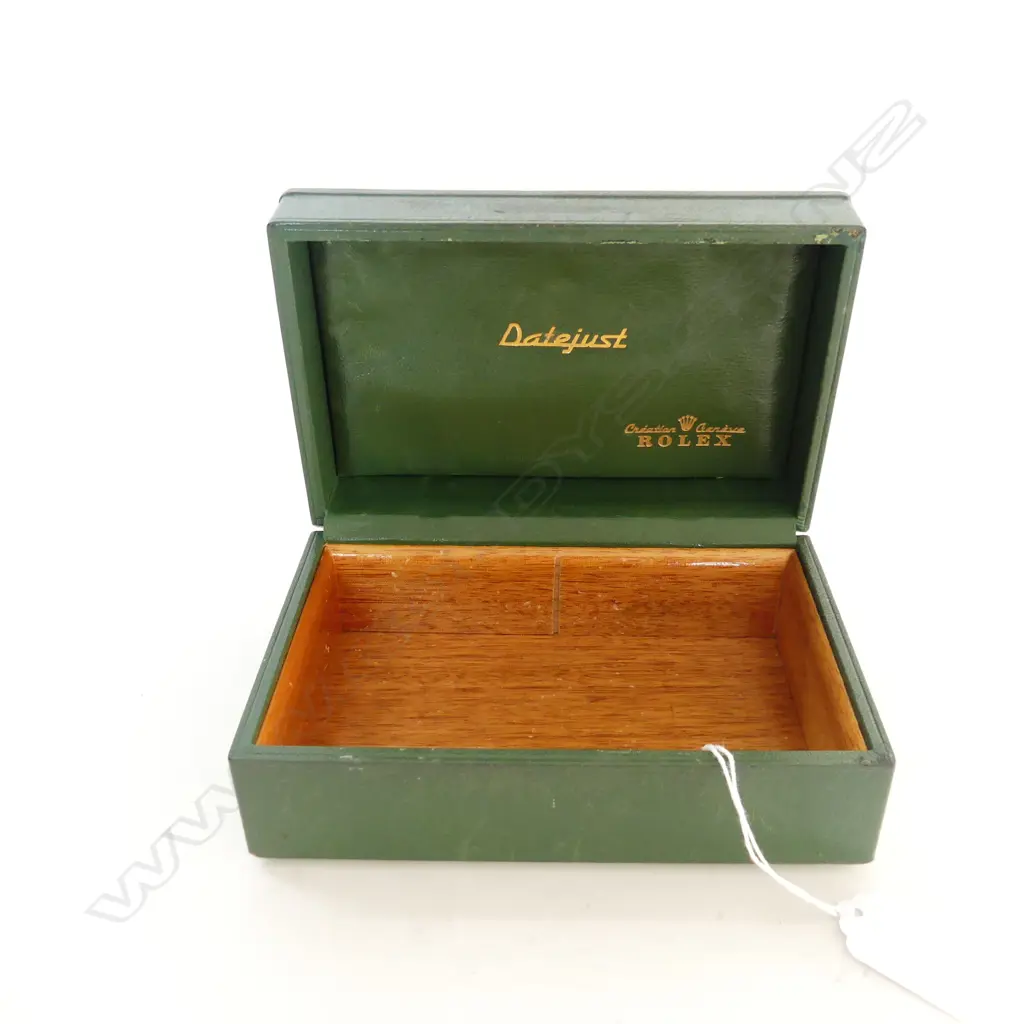 VINTAGE GREEN LEATHER ROLEX DATEJUST WATCH BOX 165x110x80mm Image 1++