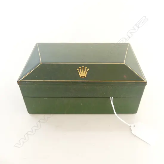 VINTAGE GREEN LEATHER ROLEX DATEJUST WATCH BOX 165x110x80mm