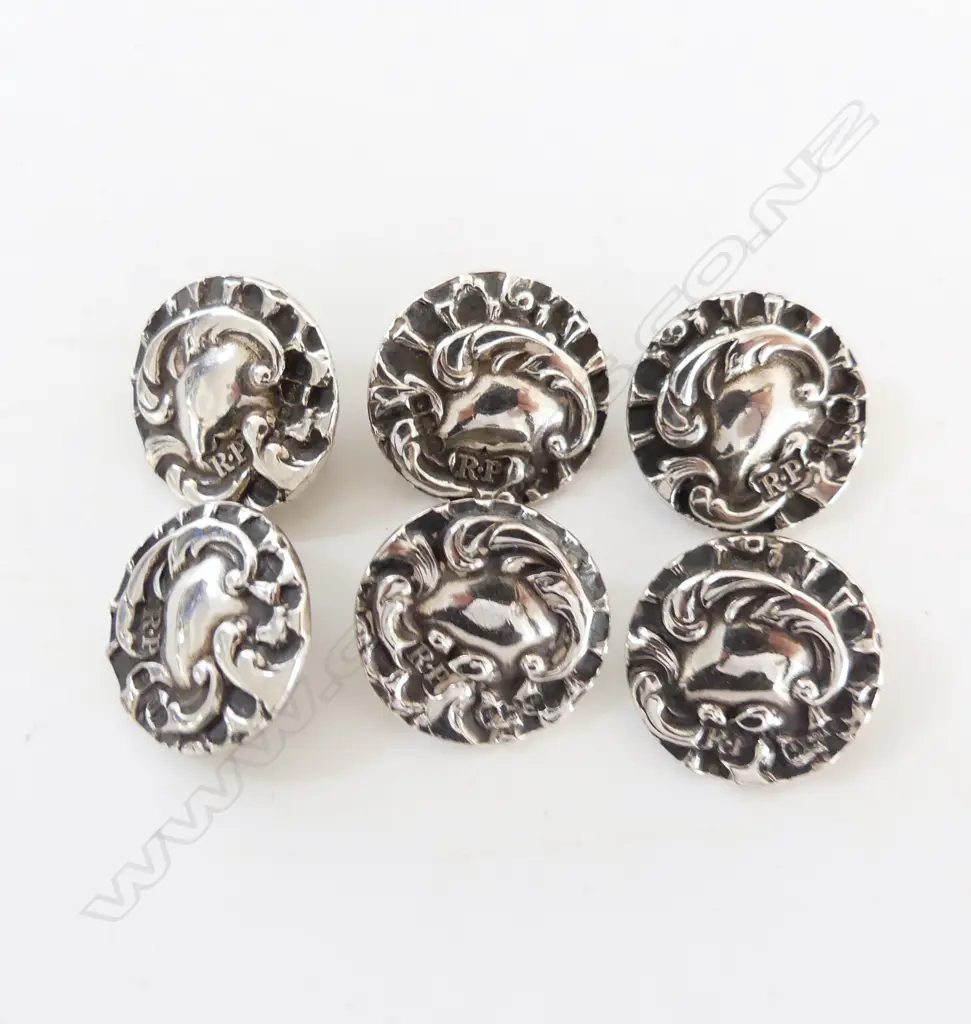 SET OF 6 S/SILVER BUTTONS Image 1++