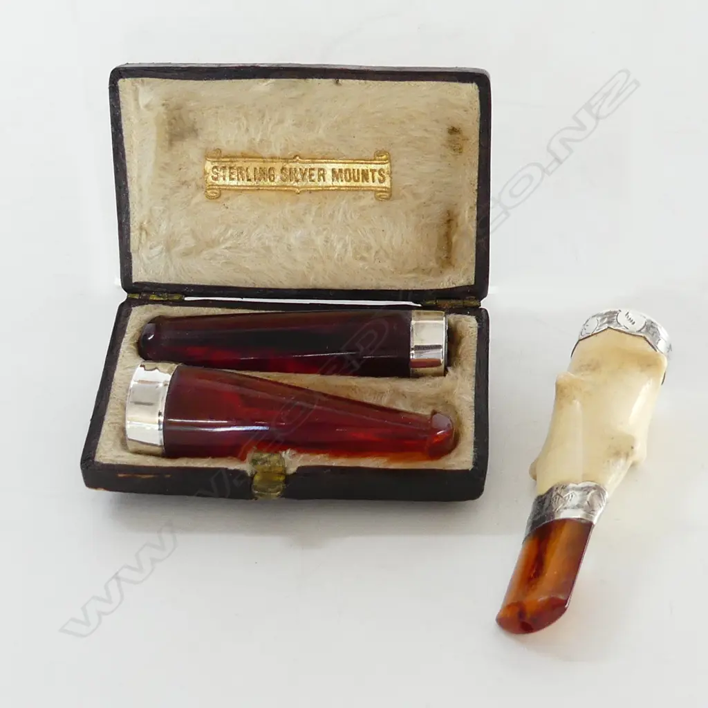 CASED SET CIGAR HOLDERS & ANOTHER Image 1++