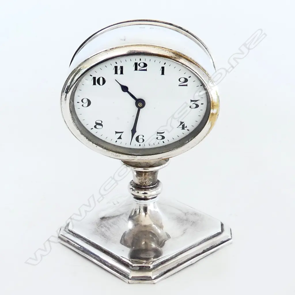 STG SILVER DESK CLOCK, B'HAM 1925 H.115mm Image 1++