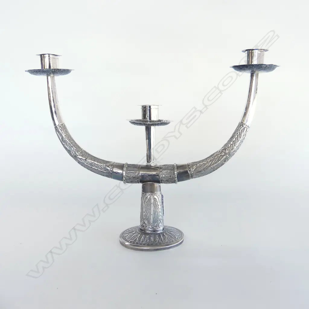 SILVER CANDELABRA, WEIGHTED BASE H.245mm Image 1++