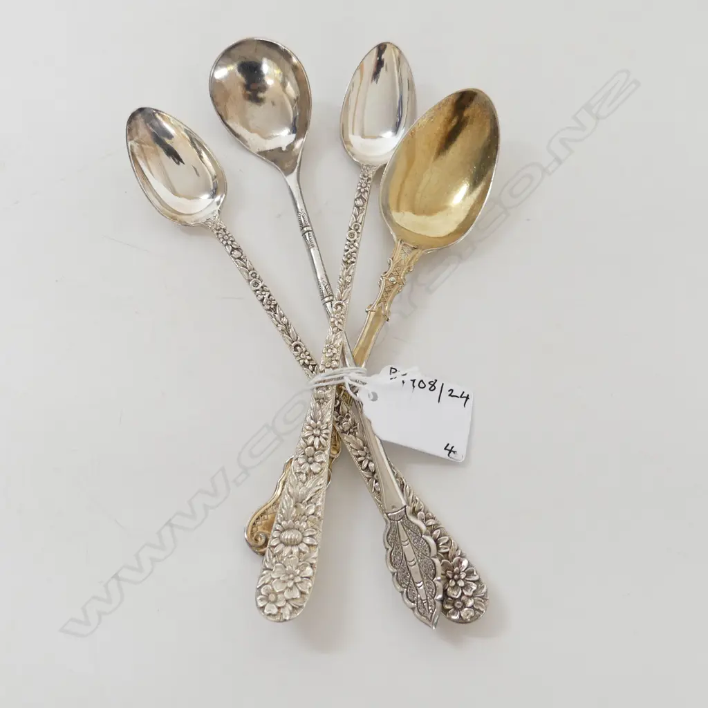 PR S/SILVER PARFAIT SPPONS S/SILVER JAM SPOON & S/SILVER CHRISTENING SPOON 140gms Image 1++