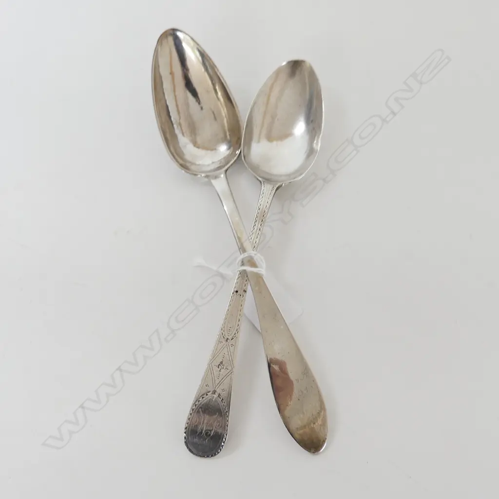 2 GEO S/SILVER SERVING SPOONS 165GRMS Image 1++