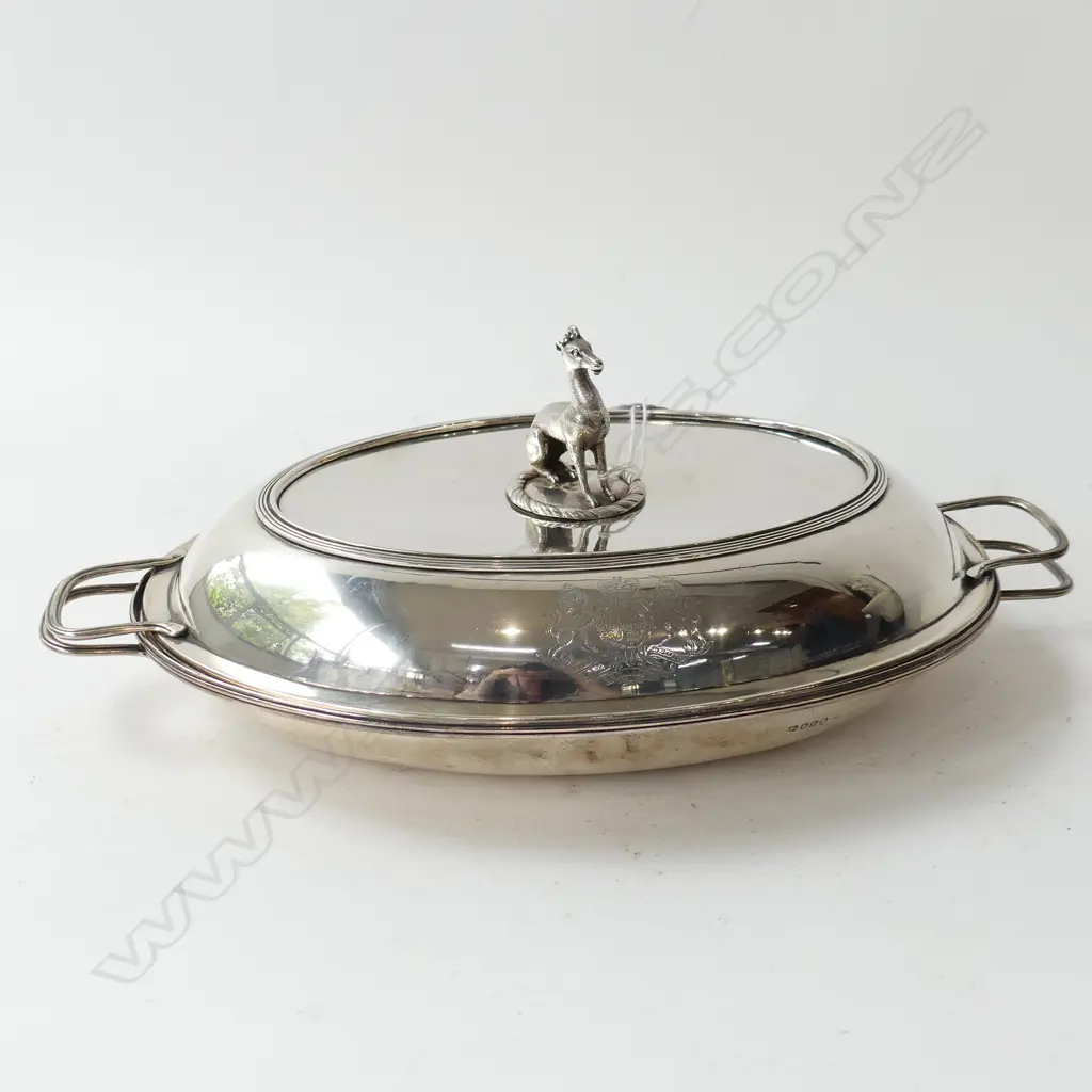 STG SILVER LIDDED VEGETABLE DISH, LONDON 1800 L.370mm 1175gm Image 1++
