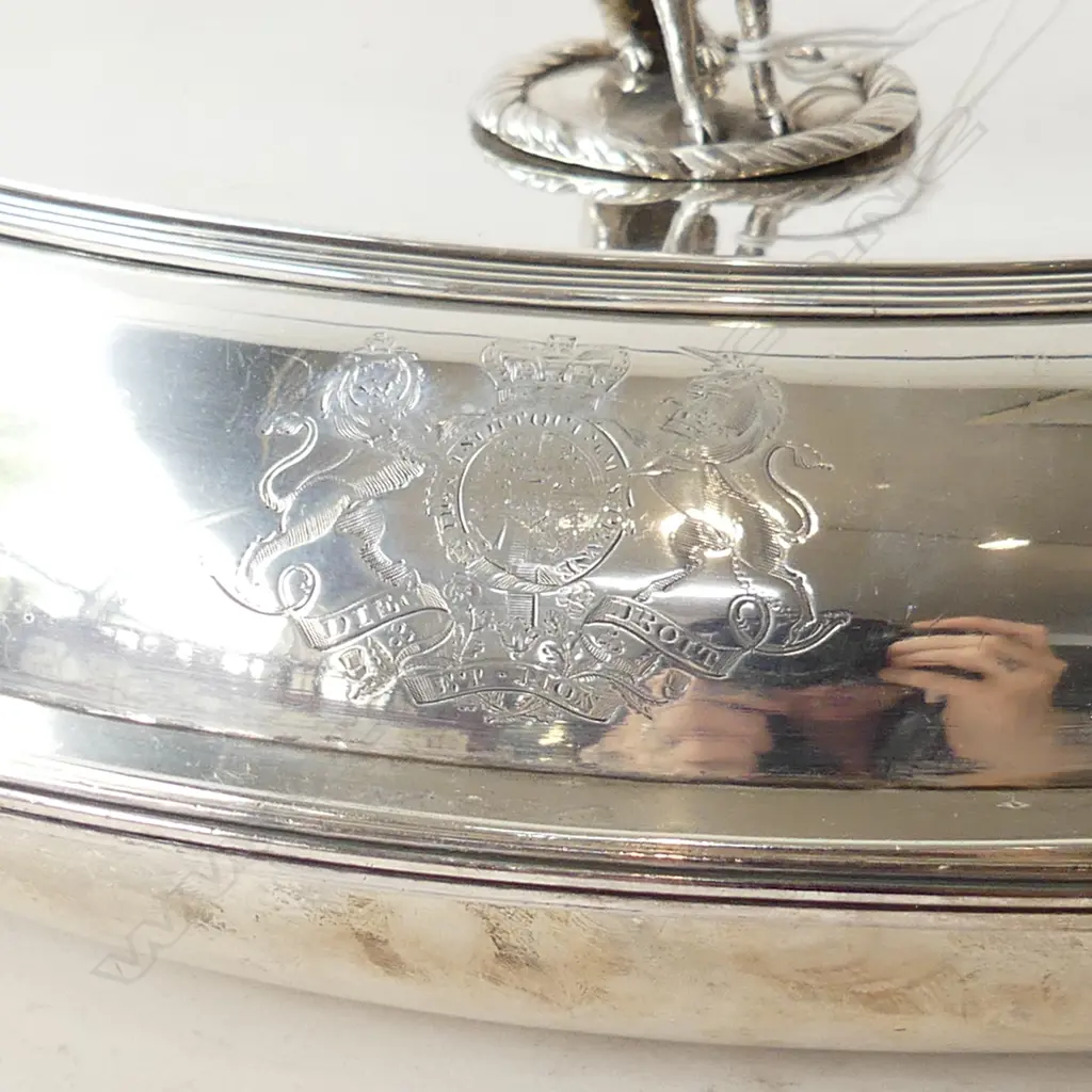 STG SILVER LIDDED VEGETABLE DISH, LONDON 1800 L.370mm 1175gm Image 1++