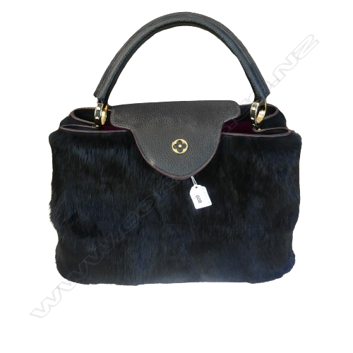 LOUIS VUITTON ? HANDBAG W.330mm faux fur & leather  - NO PAPERS Image 1++